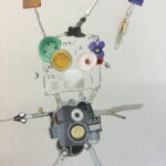 Gestaltung einer Mixed-Media-Figur, die als Helfer unliebsame Aufgaben übernimmt (Collagetechnik und zeichnerische Ergänzung, Klasse 7c) 2020 (12)