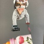 Gestaltung einer Mixed-Media-Figur, die als Helfer unliebsame Aufgaben übernimmt (Collagetechnik und zeichnerische Ergänzung, Klasse 7c) 2020 (14)