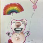 Gestaltung einer Mixed-Media-Figur, die als Helfer unliebsame Aufgaben übernimmt (Collagetechnik und zeichnerische Ergänzung, Klasse 7c) 2020 (19)