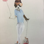 Gestaltung einer Mixed-Media-Figur, die als Helfer unliebsame Aufgaben übernimmt (Collagetechnik und zeichnerische Ergänzung, Klasse 7c) 2020 (8)